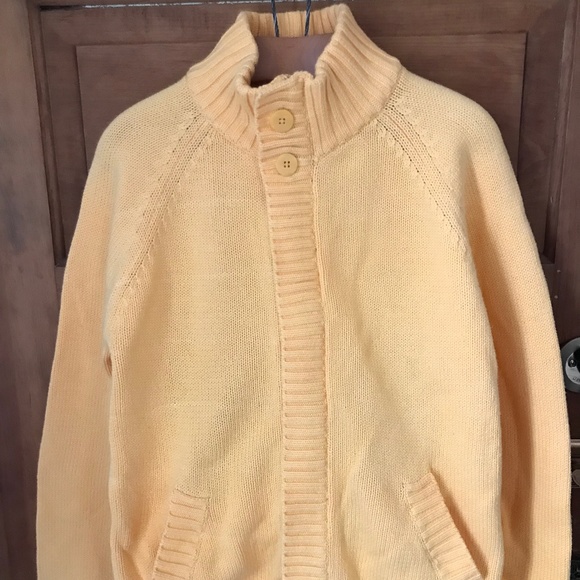 Coldwater Creek Sweaters - Coldwater Creek gold butter yellow zip up mock turtleneck Cardigan sweater M